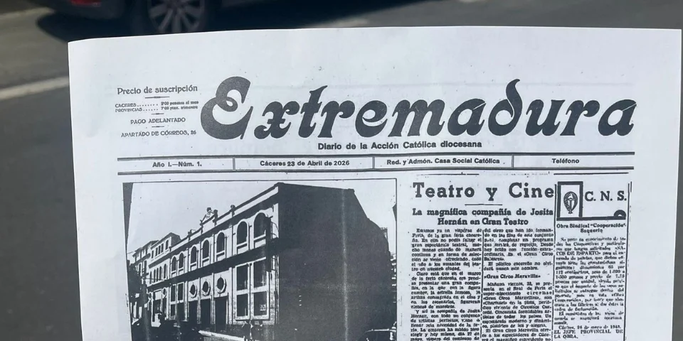 Foto del Periódico de Extremadura sobre Leoncia, la mujer del periódico de Cáceres que conquistó la ciudad sin saberlo