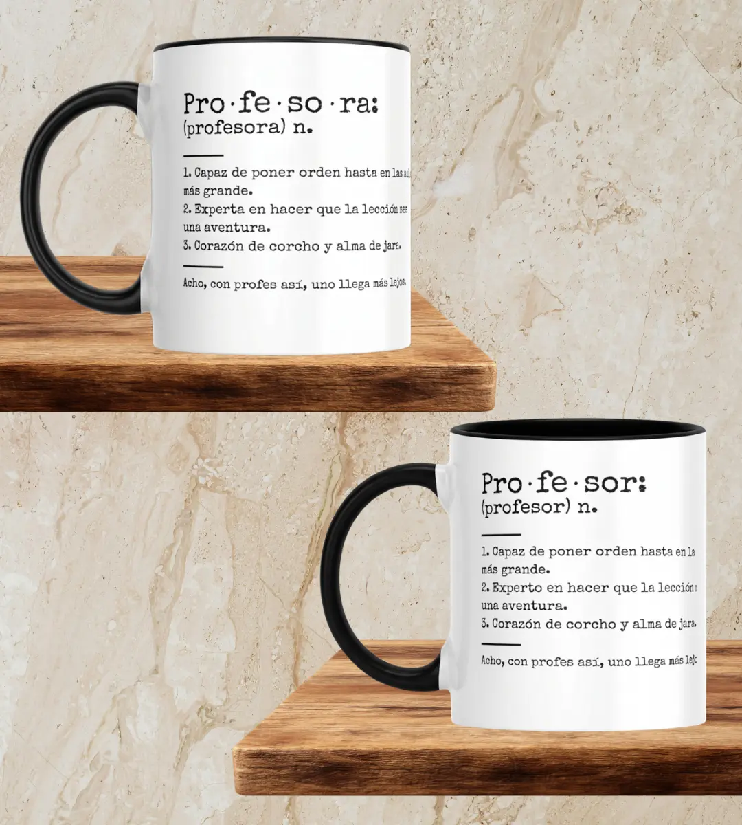 Pack Duo taza Profesora y Profesor Mijina de Extremadura