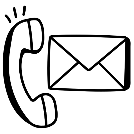 Conjunto de iconos que representan el teléfono y el correo electrónico, empleados en la sección de contacto de la web de Mijina.