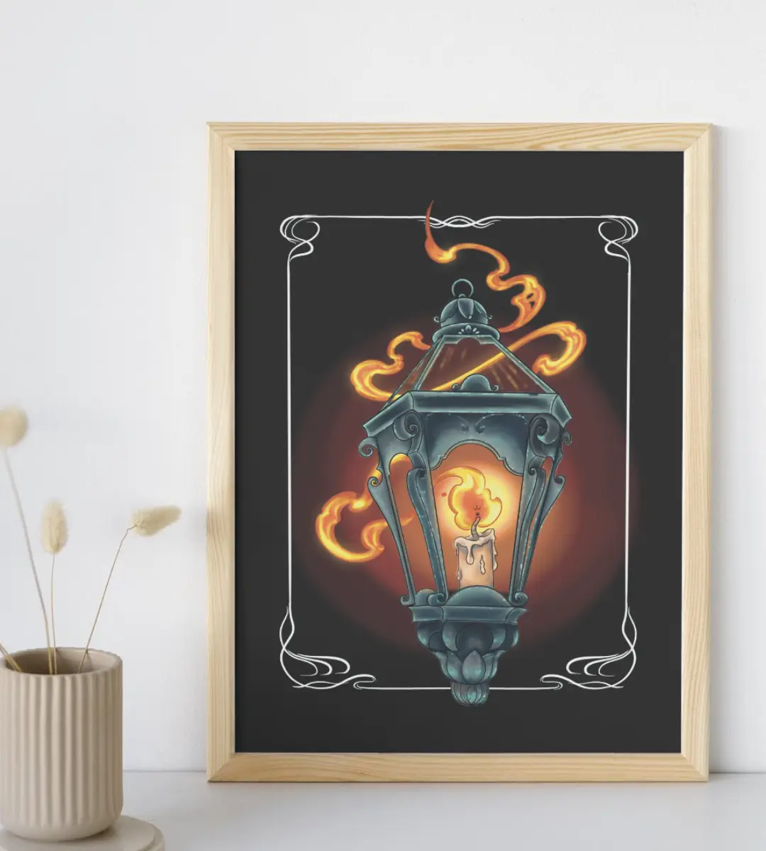 Lámina ilustrada Extremadura tierra de celebraciones diseñada por Mijina en vista general sobre fondo neutro, mostrando toda la escena.