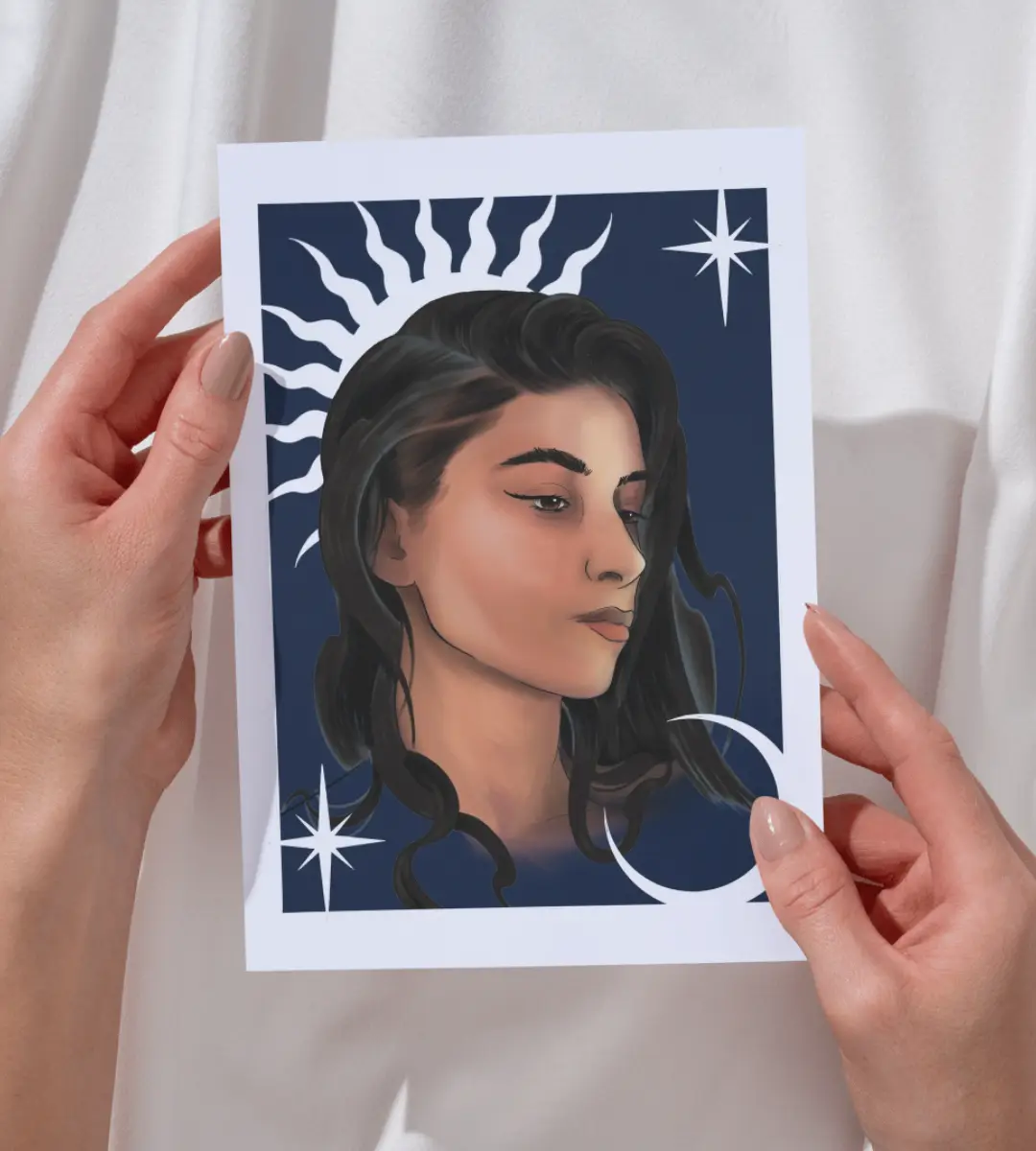 Lámina ilustrada Extremadura tierra de influencias diseñada por Mijina con detalle ampliado de la ilustración principal y sus personajes.