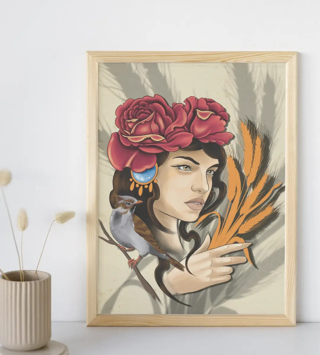 Lámina ilustrada Extremadura tierra de monumentos diseñada por Mijina en vista general sobre fondo neutro, mostrando toda la composición.